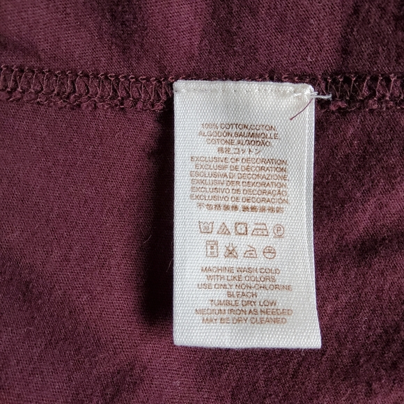 Free People Embroidered Penny Tee Peplum Top In Wine Size Large - Picture 7 of 8